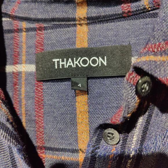 Thakoon Women's Sz 4 Sample Plaid Shirt Dress One of a Kind Asymetrical Fall - Picture 2 of 7